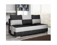 Rozkladacia pohovka s úložným priestorom Alpine - tmavosivá / biela