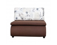 Rozkladacie kreslo s úložným priestorom Keny - hnedá / vzor (Paris 03)