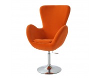 Dizajnové otočné kreslo Olli - oranžová / chróm