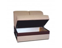 Dvojsedačka s úložným priestorom Rosana - svetlohnedá / čokoládová