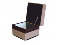 Taburetka s úložným priestorom Rosana - svetlohnedá / čokoládová