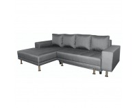 Rohová sedačka s rozkladom a úložným priestorom Bruno L - tmavosivá