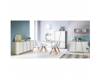 Policová skriňa Natura 223490 4D - dub sonoma / biela