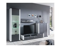 Obývacia stena Maxo - sivá / biela