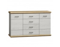 Dvojdverová komoda Katy K-07 - dub biely / dub zlatý