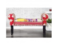 Lavica do predsiene Charade - červený vzor / wenge