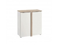 Dvojdverová komoda Mobel 303601 - biela / dub sonoma