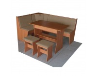 Rohový jedálenský set Corner - jelša / svetlohnedá