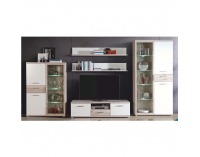 Vitrína Valeria 84 - dub pieskový / biela