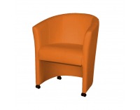 Konferenčné kreslo na kolieskach Eliza - oranžová ekokoža