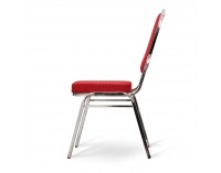 Konferenčná stolička Lejla - červená / chróm