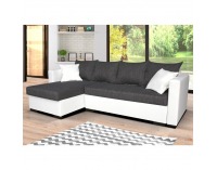 Rohová sedačka s rozkladom a úložným priestorom Marsala L/P - biela / sivá