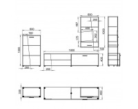 Obývacia stena Pisa - čierna / biela