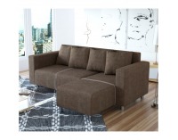 Rohová sedačka s rozkladom a úložným priestorom Deno L/P - hnedá
