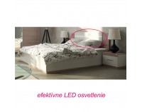 Posteľový rám s osvetlením Miran 180 - dub san remo / biela