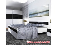 Posteľový rám Devon 160 - biela / čierny lesk