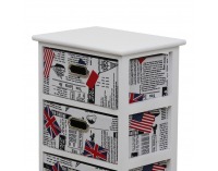 Komoda Sputnik 4 - biela / potlač