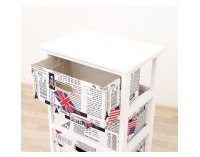 Komoda Sputnik 4 - biela / potlač