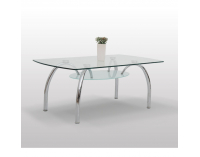 Sklenený konferenčný stolík Steve C-170 - chróm / sklo