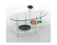 Konferenčný stolík Sany C-709 - chróm / sklo