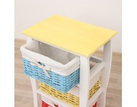 Košíková komoda Niels 4 - biela / kombinácia farieb