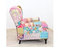 Kreslo (ušiak) Dimo Typ 2 - vzor patchwork