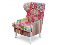 Kreslo (ušiak) Dimo Typ 1 - vzor patchwork