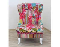 Kreslo (ušiak) Dimo Typ 1 - vzor patchwork