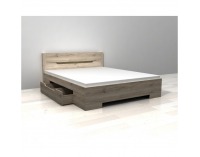 Posteľový rám s úložným priestorom Betino DA-26 160 - dub sonoma tmavá