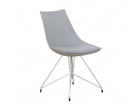 Jedálenská stolička Chrome - sivá / chróm