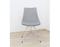 Jedálenská stolička Chrome - sivá / chróm