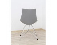 Jedálenská stolička Chrome - sivá / chróm