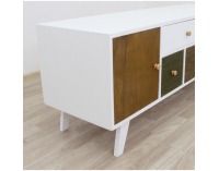TV stolík Feline - biela / kombinácia farieb