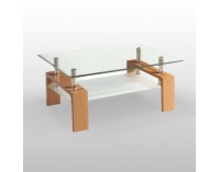 Konferenčný stolík Libor - buk / číre sklo