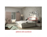 Spálňa s osvetlením Miran - dub san remo / biela