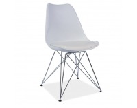 Jedálenská stolička Metal - biela / chróm