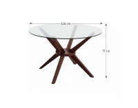 Sklenený jedálenský stôl Glas - orech