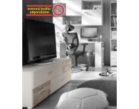 TV stolík Drago JU-63 - biela / dub canyon