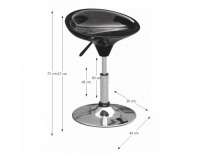 Barová stolička Karmin - čierna / chróm