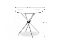 Okrúhly jedálenský stôl Vratko TD-512 - sklo / chróm