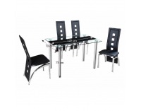 Sklenený jedálenský stôl Ester - oceľ / sklo