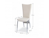 Jedálenská stolička Vanda - krémová / chróm