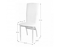 Jedálenská stolička Fina - biela / chróm