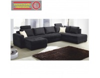 Rohová sedačka U s rozkladom Mantego L/P - čierna