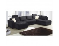 Rohová sedačka U s rozkladom Mantego L/P - čierna