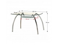 Sklenený jedálenský stôl Steve T-649 - chróm / sklo