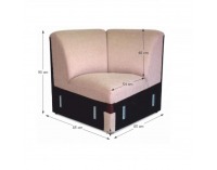 Rohová časť Rosana - svetlohnedá / čokoládová