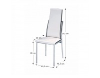Jedálenská stolička Zora - chróm / biela / čierna