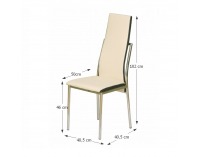 Jedálenská stolička Zora - chróm / béžová / hnedá