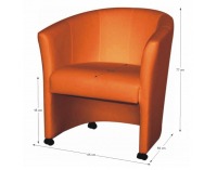 Konferenčné kreslo na kolieskach Eliza - oranžová ekokoža